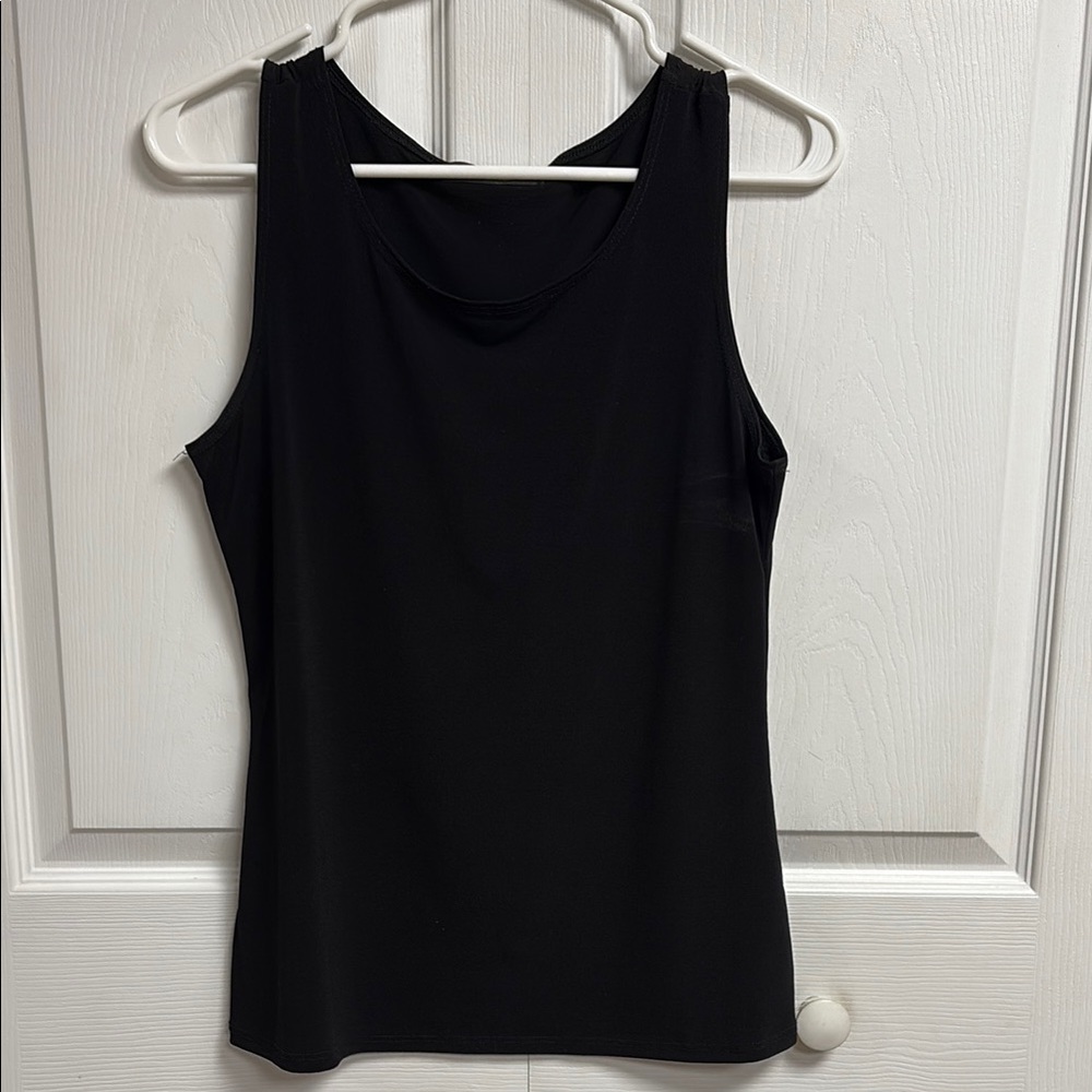 Black Fitted Tank Top with Scoop Neckline